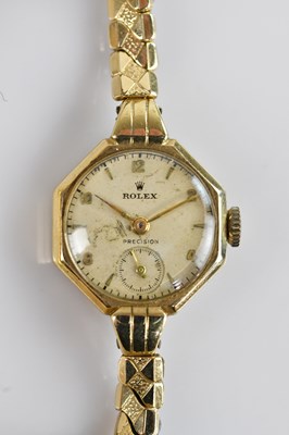 Lot 513 - ROLEX; a lady's 9ct gold cased Precision...