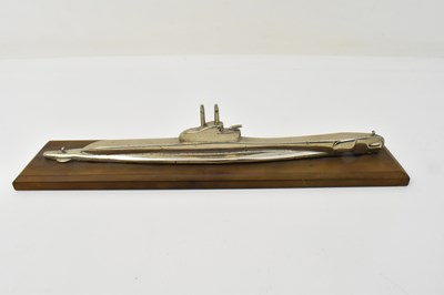 Lot 498 - A chrome-plated model of a WWII submarine,...