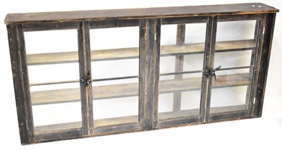Lot 45 - A Victorian glazed four-door cabinet for...