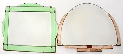 Lot 76 - Two vintage mirrors, one with green glass...