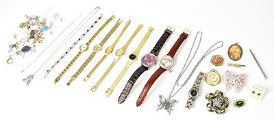 Lot 1361 - A quantity of costume jewellery, to include an...