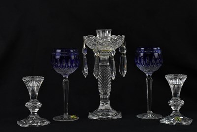 Lot 1984 - WATERFORD; a crystal glass candlestick, height...