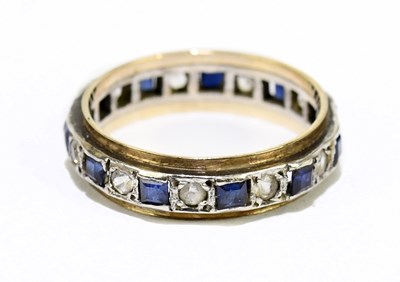 Lot 1080 - A yellow and white metal diamond and sapphire...