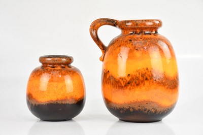 Lot 1927 - A West German pottery jug, height 30cm, with a...