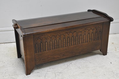 Lot 151 - A reproduction oak blanket box, height 48cm,...