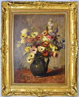 Lot 358 - E. DEHEMEYER?; oil on board, still life of...