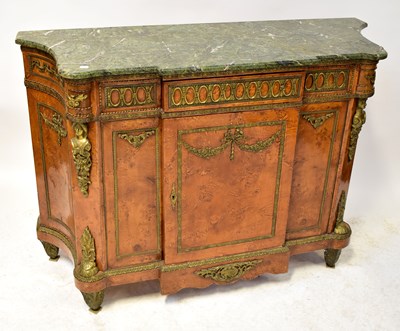 Lot 56 - A reproduction marble topped brass mounted...