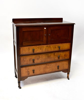 Lot 18 - An early 20th century mahogany chest, the...