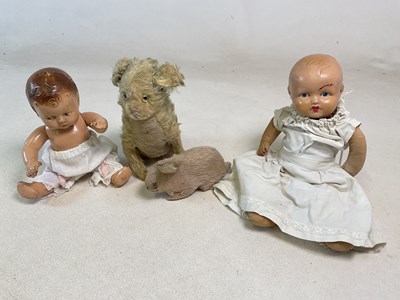 Lot 163 - Two 1960s dolls, with late 1950s cat and...