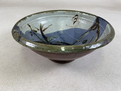 Lot 397 - CAROL BRYAN; studio pottery bowl, 13 x...