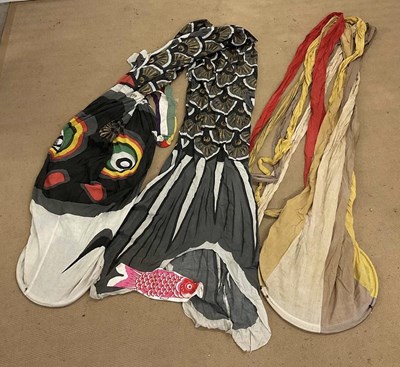 Lot 485 - Two very large Chinese cloth kites, one in the...