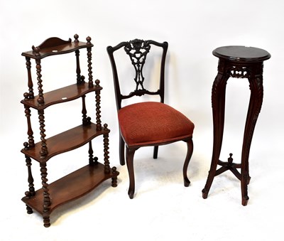 Lot 42 - A reproduction mahogany jardinière stand, a...