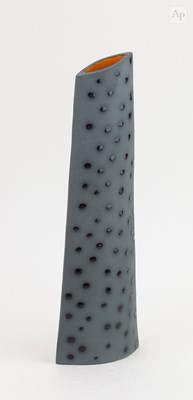 Lot 464 - LIZ BECKENHAM; a tall blade form covered grey...