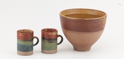 Lot 602 - ROBIN WELCH (1936-2019); a deep stoneware bowl...