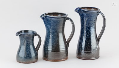 Lot 715 - TOFF MILWAY (born 1949); a trio of salt glazed...