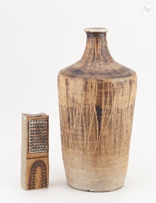 Lot 232 - BOB DAWE (born 1935); a tall stoneware bottle...