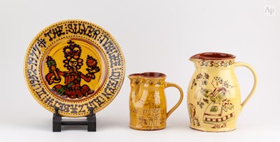 Lot 489 - MARY WONDRAUSCH (1923-2016); a slipware jug...