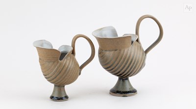 Lot 504 - MICHELE DAUNCEY; a fluted stoneware sauce boat,...