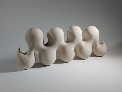 Lot 577 - RACHEL PETERS; 'Wave', a grogged white...
