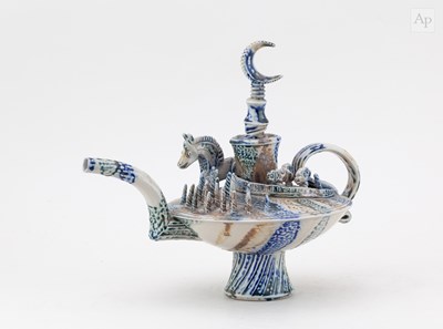 Lot 550 - PETER MEANLEY (born 1944); a salt glazed...