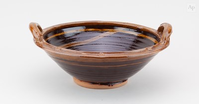 Lot 261 - CLIVE BOWEN (born 1943); a large slipware twin...