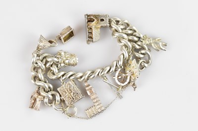 Lot 1071 - A hallmarked silver heavy gauge flat link...