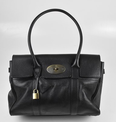 Lot 174 - MULBERRY; a black heavy grain large Bayswater...