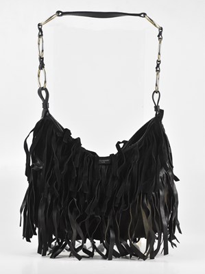 Lot 176 - YVES SAINT LAURENT; a black leather and suede...