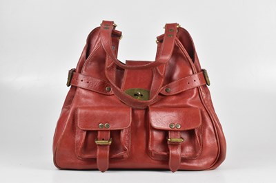 Lot 228 - MULBERRY; a red textured leather Annie handbag...