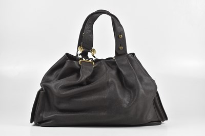 Lot 159 - BULGARI; a textured brown leather Leoni...