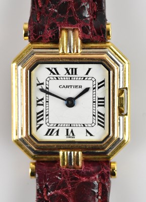 Lot 458 - CARTIER; a lady's 18ct gold Trinity quartz...