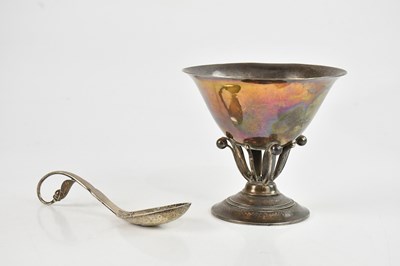 Lot 486 - GEORG JENSEN; a pedestal bowl stamped '925...