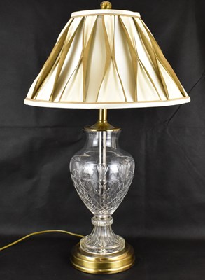 Lot 113 - A 20th century cut glass bodied lamp of...