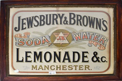 Lot 275 - A framed and glazed sign advertising Jewsbury...