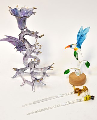 Lot 244 - JOHN ASSITER TUPPIN; a glass dragon form...