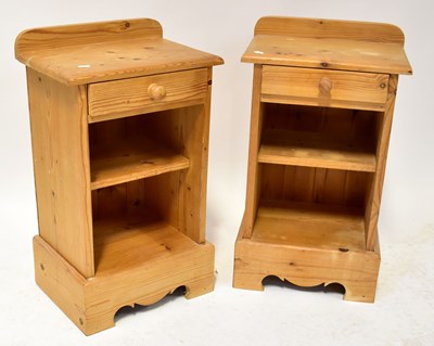 Lot 66 - A pine floor standing bookcase of two shelves,...