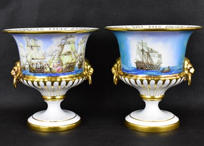 Lot 225 - ROYAL WORCESTER; a pair of Naval commemorative...