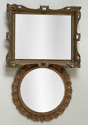 Lot 43 - A decorative gilt framed rectangular wall...