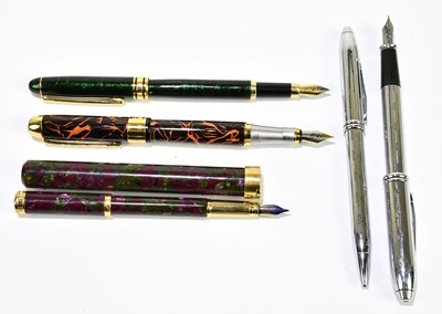 Lot 782 - JINHAO; a fountain pen with gold nib, a lady's...