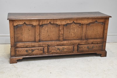 Lot 120 - A reproduction oak media cabinet in the form...