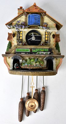 Lot 101 - A modern resin Flying Scotsman themed cuckoo...
