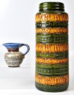 Lot 180 - WEST GERMAN POTTERY; a green and yellow sleeve...