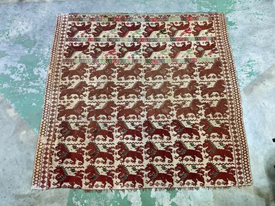 Lot 713 - An embroidered textile wall hanging panel....