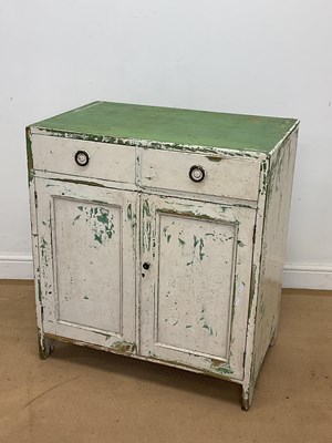 Lot 764 - A painted pine two door cupboard and two...