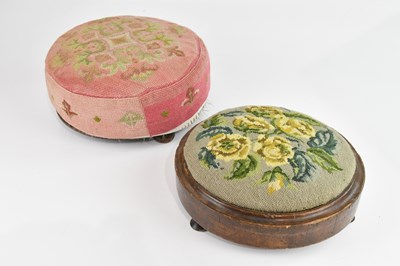 Lot 307 - Two late 19th century footstools, larger...