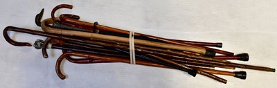 Lot 313 - A collection of walking sticks, to include...