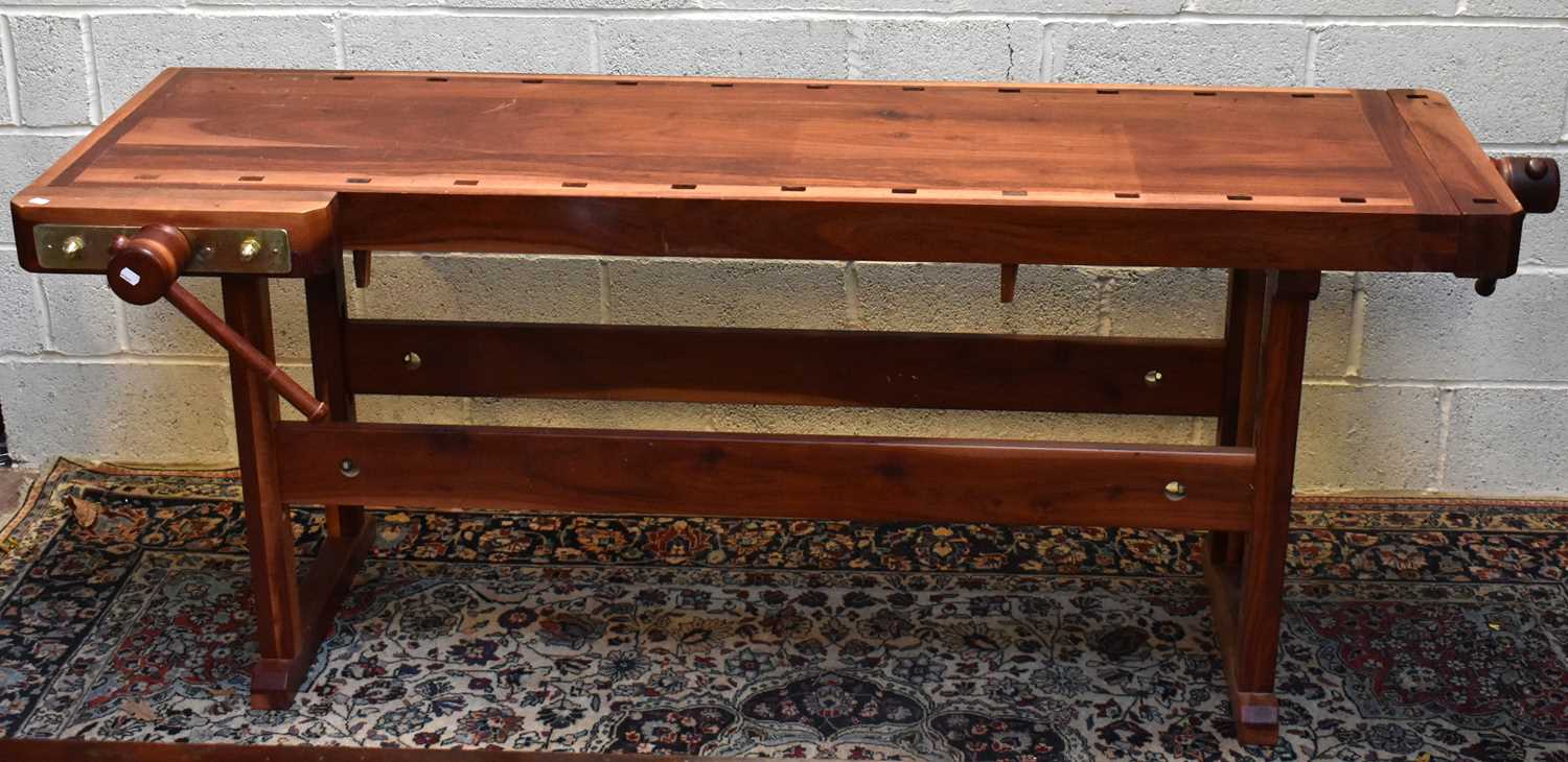 Lot 1549 - AXMINSTER; a contemporary work bench