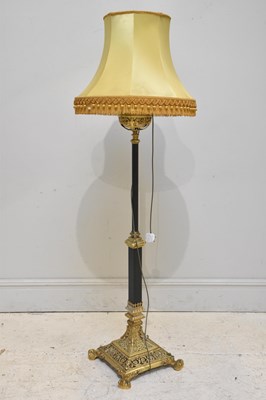 Lot 2040 - A gilt brass and green painted converted...