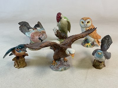 Lot 452 - BESWICK; six various birds, comprising Bald...