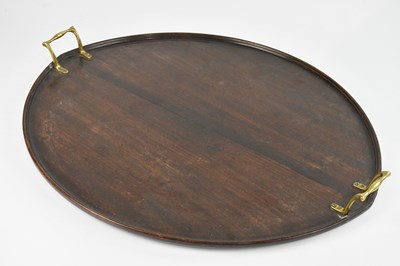 Lot 306 - A 19th century mahogany oval butlers tray with...